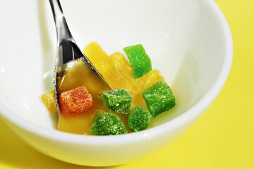 Honey bee on a colored background