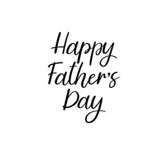 Happy Father's Day Hand Lettering Greeting Card. Modern brush calligraphy. Isolated on white background. Vector handwritten inscription