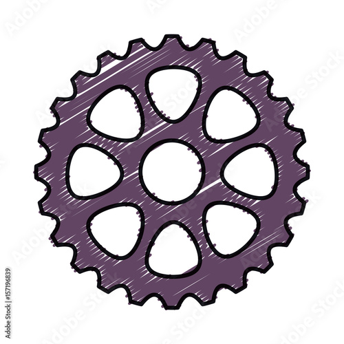 "bike gear icon over white background. colorful design. vector