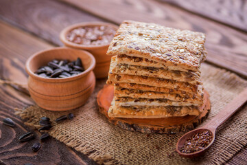 Fototapeta na wymiar Healthy biscuits with grains and seeds