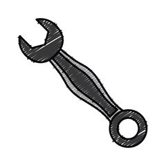 wrench tool icon over white background. vector illustration