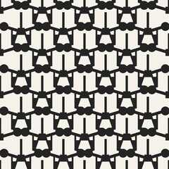 Abstract concept vector monochrome geometric pattern. Black and white minimal background. Creative illustration template. Seamless stylish texture. For wallpaper, surface, web design, textile, decor.