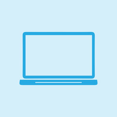laptop icon. Flat design style. Laptop as a business tool.