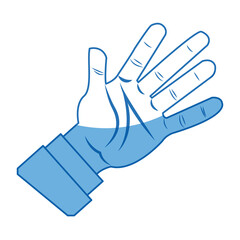 cartoon hand man business palm open icon vector illustration
