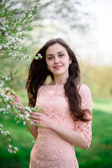 Naklejka premium Beautiful girl outdoors.