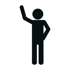 pictogram man with hands up icon over white background. vector illustration