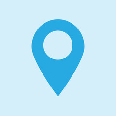 Map pointer icon. GPS location sign. Flat design style. 