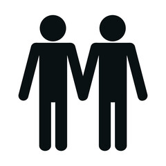 pictogram couple of men icon over white background. vector illustration