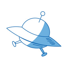 cartoon ufo ship space transport icon vector illustration