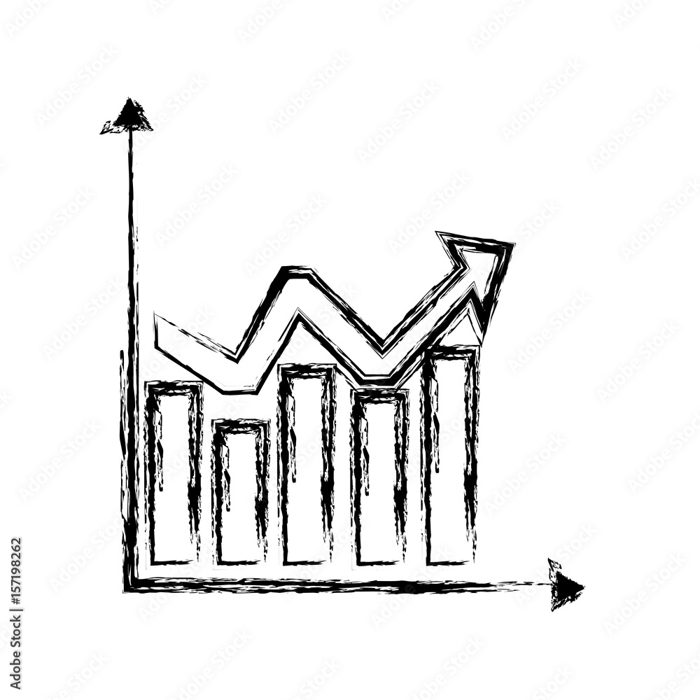 Poster sketch chart statistics graphs arrow business vector illustration