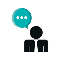 pictogram businessman with speech bubble icon over white background. vector illustration
