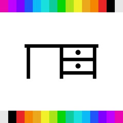 Desk icon stock vector illustration flat design