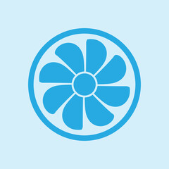 Exhaust fan icon. Ventilator symbol. Flat design style.