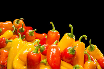 Stack of colorful peppers