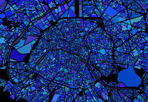 vector map of the city of Paris, France