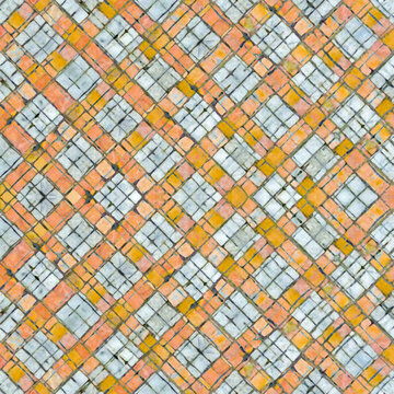 Intersecting Check Grunge Geometric Seamless Pattern