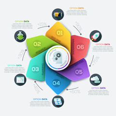 Modern business Infographics circle origami style 