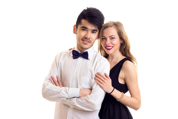 Young couple in formal dresses 