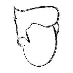 silhouette head man business image vector illustration