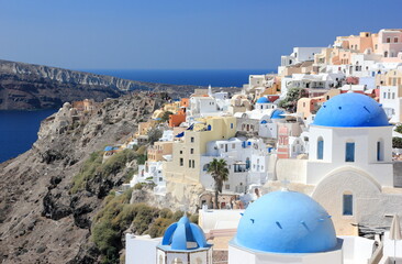 Oia on Santorini Island. The Cyclades, Greece.