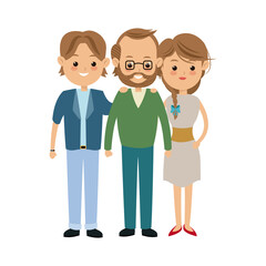 Obraz na płótnie Canvas family people mother and father and grandfather together vector illustration