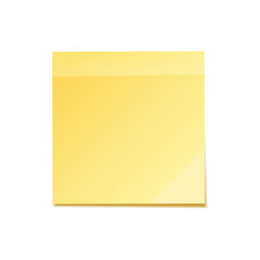Sticky note with shadow isolated on transparent background. Yellow paper. Message on notepaper.Reminder. Vector illustration.