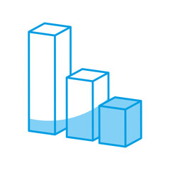 Graphic statistical bar icon over white background. vector illustration