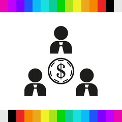 Business people team crowdy walk silhouette concept businesspeople group human resources over world map background vector icon