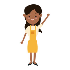 cartoon girl daughter kid young family vector illustration