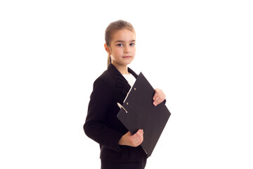 Little girl in black jacket 