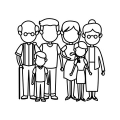 cute family people together members vector illustration