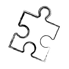 jigsaw puzzle icon over white background. vector illustration