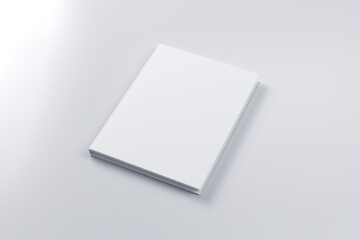 Closed blank book mock-up on the white background.