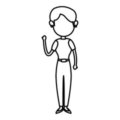 cartoon boy kid son family image vector illustration