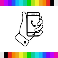 phone in hand icon stock vector illustration flat design