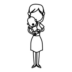 family mother carrying her baby cute image vector illustration