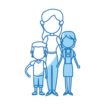 family parent with childrens image vector illustration