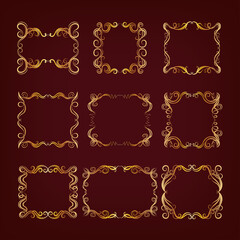 Set of royal golden frames