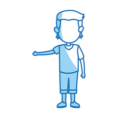 Fototapeta premium cartoon boy kid hand gesture image vector illustration