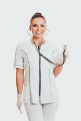 Female doctor with a stethoscope