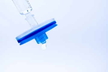 Water quality monitoring, syringe filter isolated on white background