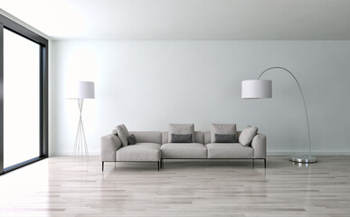 Modern living room. 3D rendering
