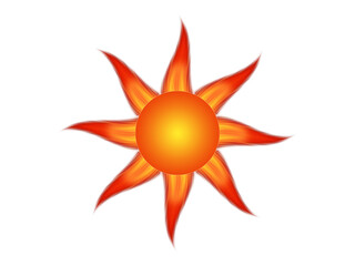 Symbol of the sun on a white background