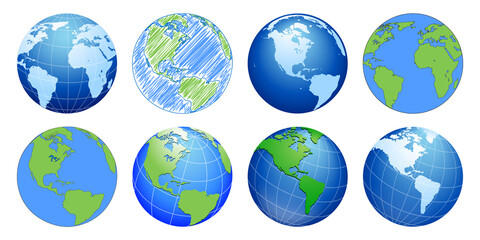 Planet Earth, world globe maps 