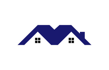 Blue Real Estate Home Property Logo