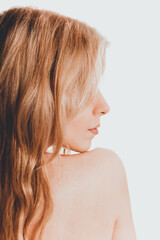 Fototapeta premium Topless woman back to camera