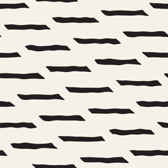 Decorative hand drawn lines seamless pattern. Endless ornament with black strokes doodles. Freehand painted stylish background.