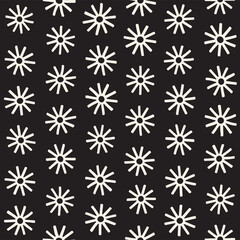 Vector seamless sunburst shapes freehand pattern. Abstract background with round brush strokes. Hand drawn texture