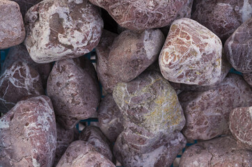 Marble, granite pebbles for landscape design and home decoration, texture