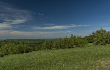 Green blue view in Krusne hory mountains